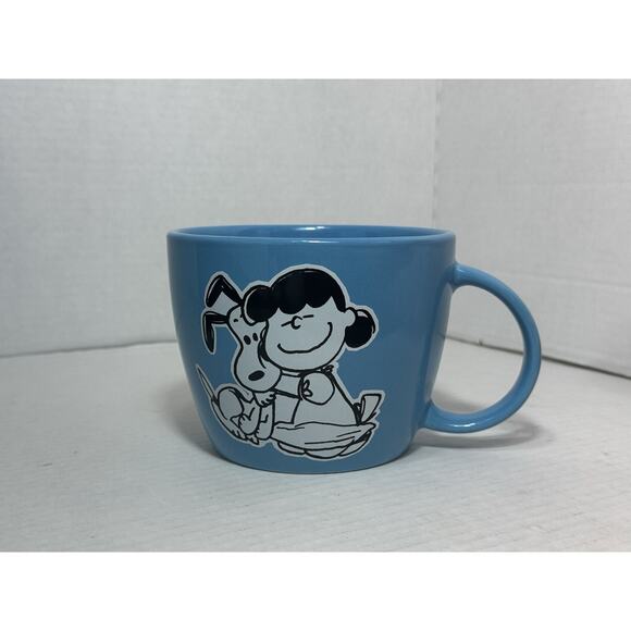 Peanuts Snoopy and Lucy Microwave Soup Bowl NO lid Blue or Coffee Mug Gibson - Picture 9 of 9